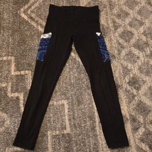 Justice Black Leggings with Sequin Accents